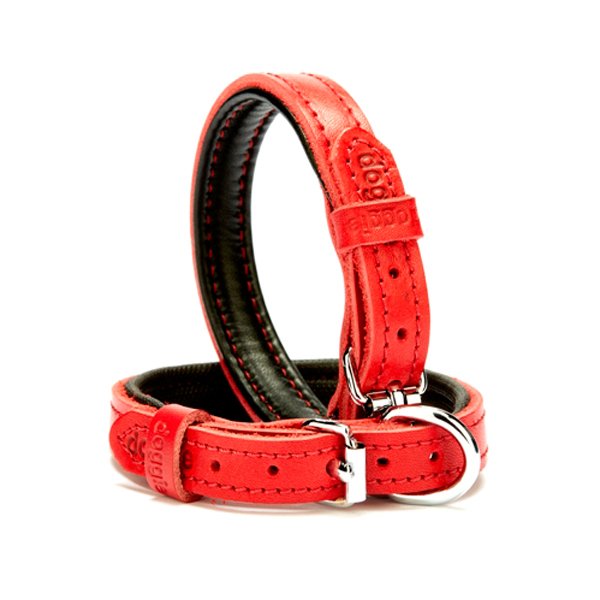 Doggie Yumuşak Deri Boyun Tasması S 2x30-35cm Kırmızı