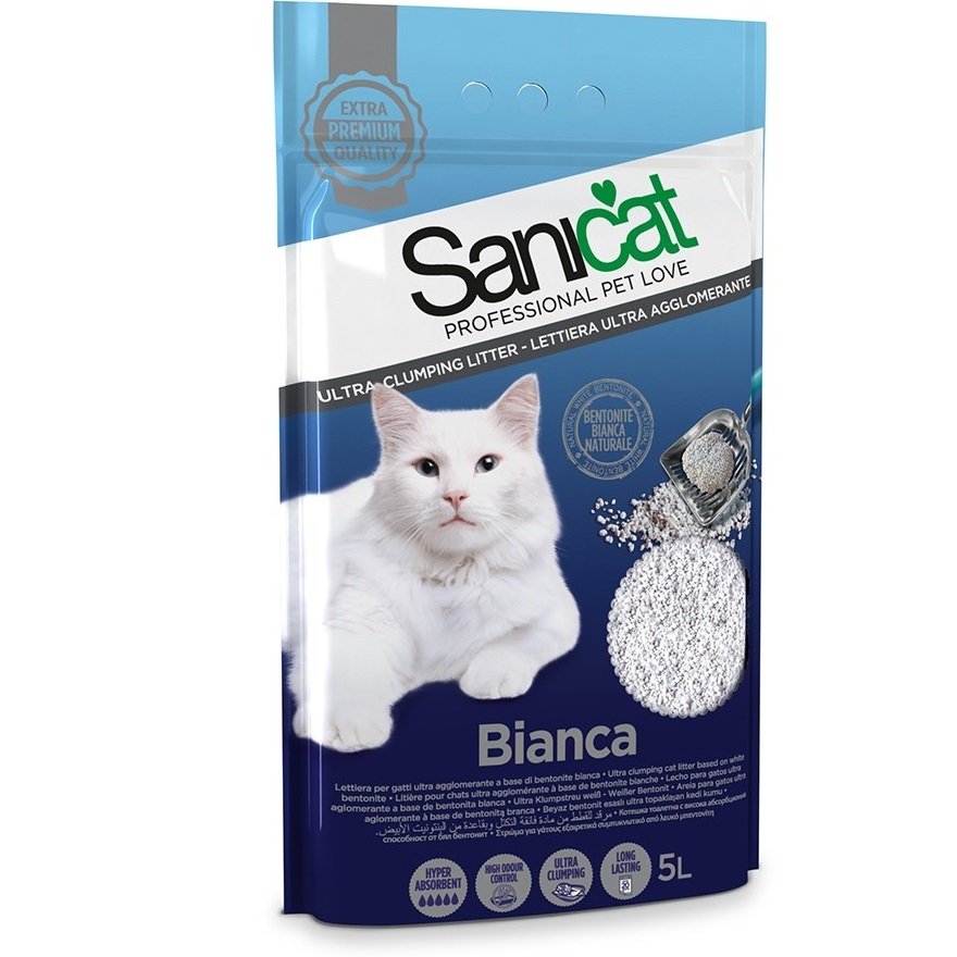 Sanicat Bianca Bentonit Ultra Topaklaşan Kedi Kumu 5 Lt