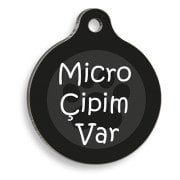 Dalis Mikro Çipim Var Yuvarlak Kedi ve Köpek Künyesi 3 Cm