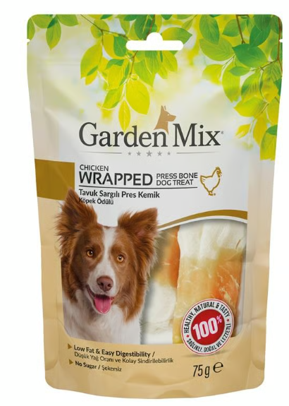 Garden Mix Tavuk Sargılı Pres Kemik Köpek Ödülü 75 Gr