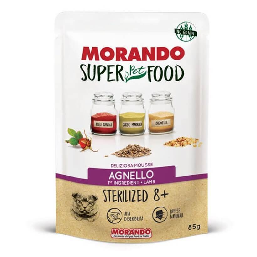 Morando Super Food Tahılsız Kuzulu Kısır+8 Pouch Kedi Konservesi 85gr