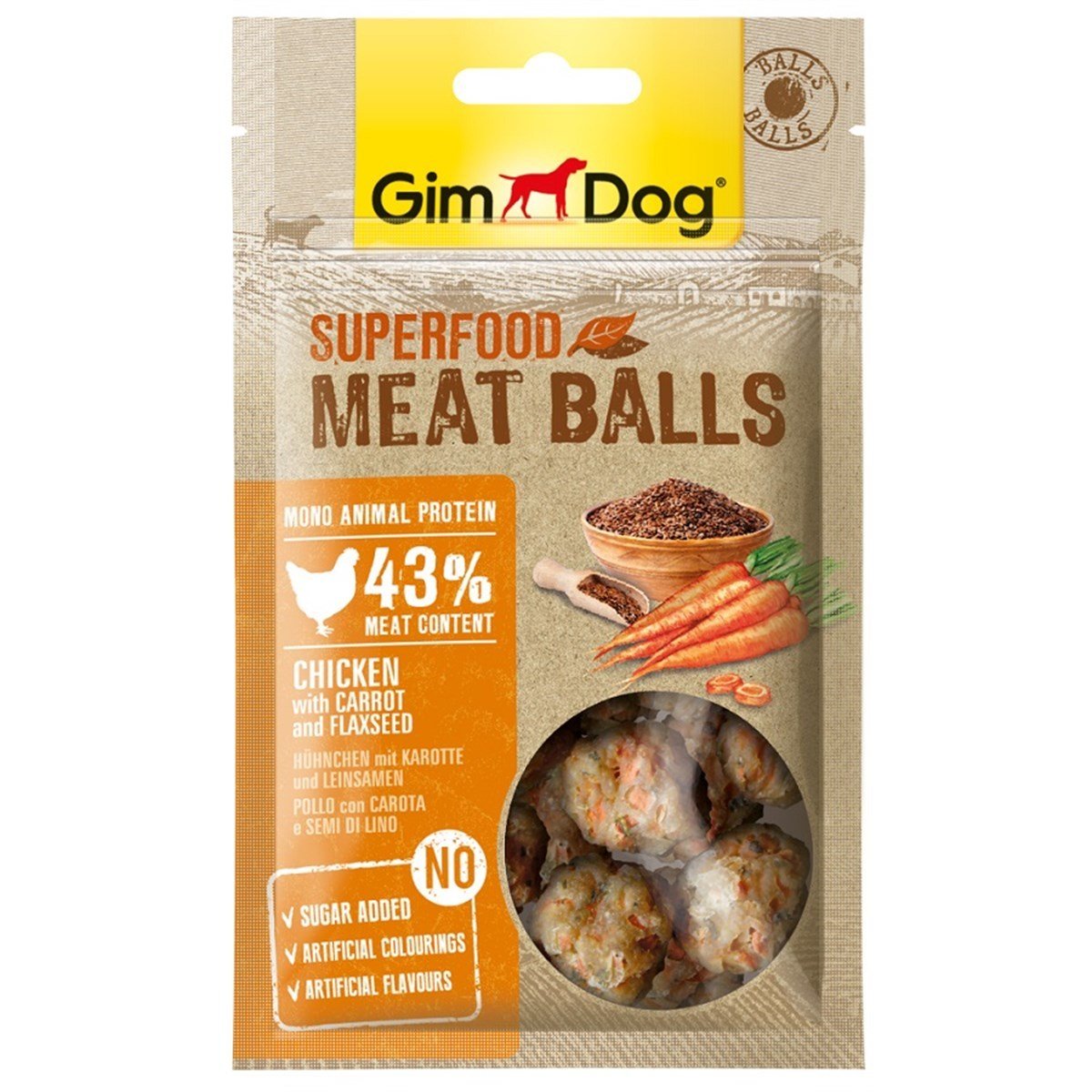 Gimdog Meatballs  Tavuk Havuç Köfte Köpek Ödülü 70gr