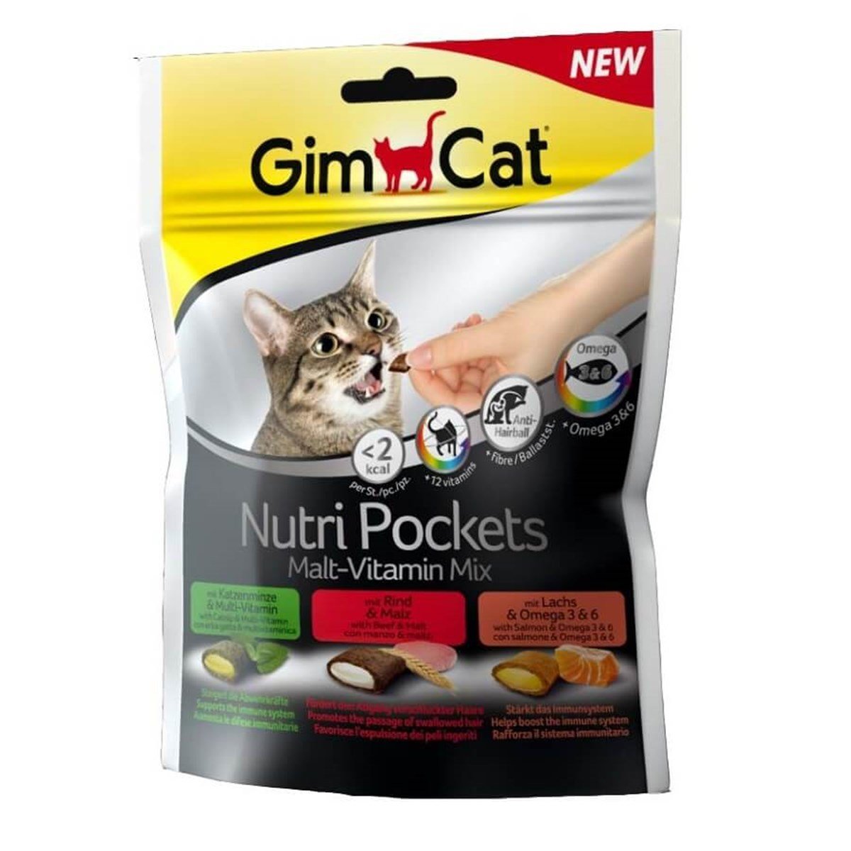 GimCat Nutripockets Malt Vitamin Mix Kedi Ödülü 150 Gr
