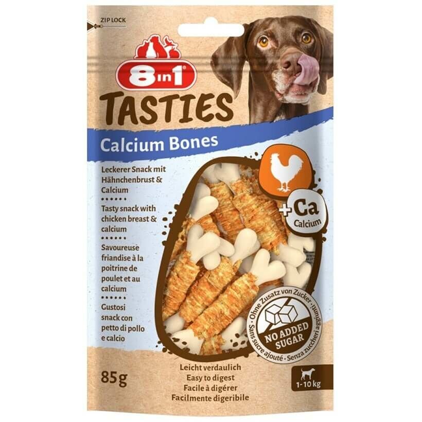 8in1 Tasties Calcium Bones Tavuk Sargılı Köpek Ödülü 85 Gr