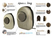 Çok Amaçlı Köpek & Kedi Taşıma Çantası - Space Bag Silver