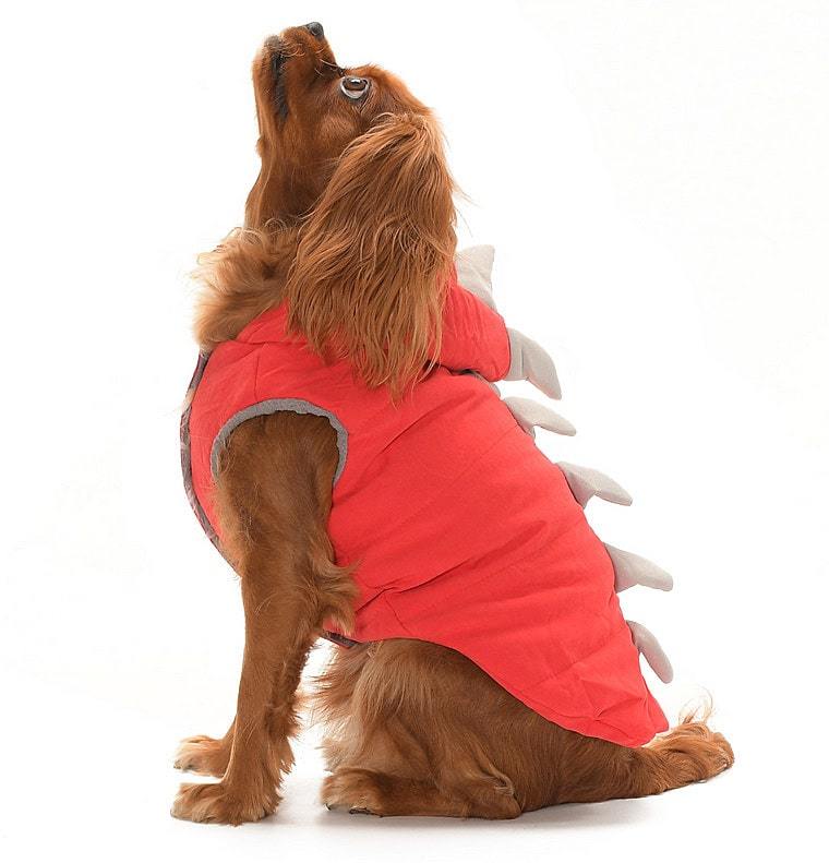 Küçük ve Orta Irk Köpek Ceket - Dino Kırmızı