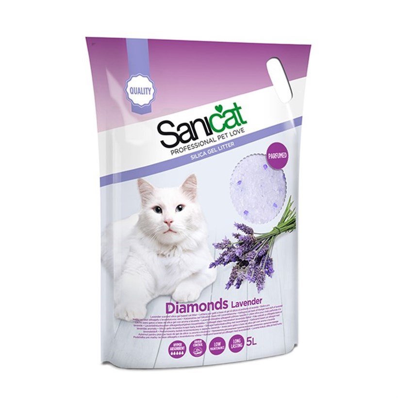 Sanicat Diamonds Lavanta Aromalı Silika Kedi Kumu 5 Lt