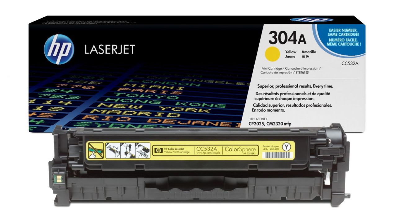 HP CC532A Orjinal Sarı Toner (304A)