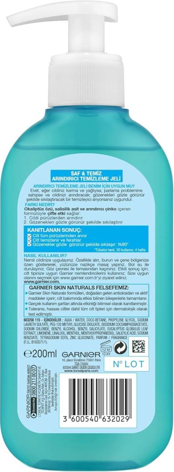 Garnier Saf Temiz Arındırıcı Temizleme Jeli 200 Ml