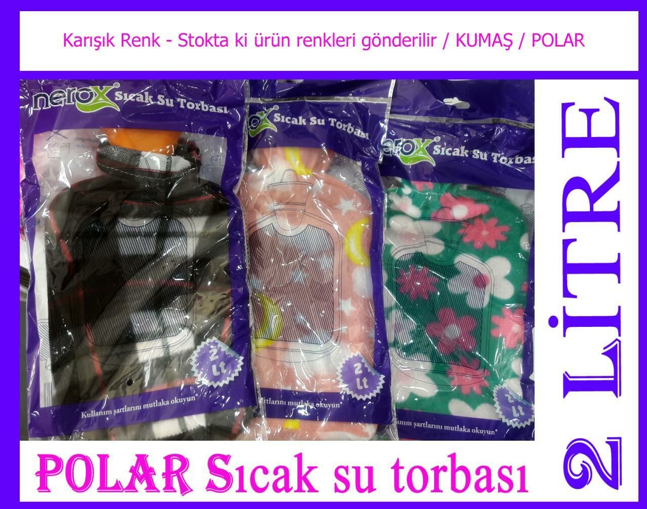 Nerox Polar Kılıflı Sıcak El Ayak Su Torbası Isıtıcı Kompres 2 LT