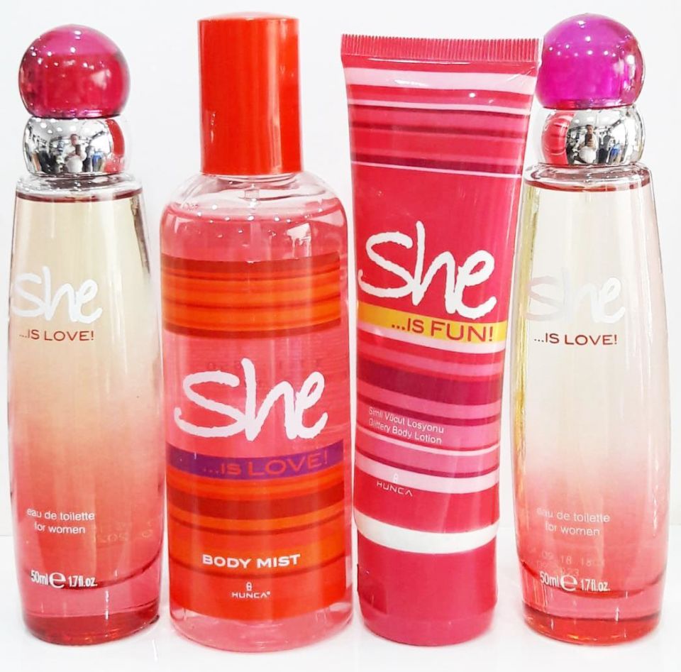 She Love 2x 50 ml Edt + Vücut Spreyi 150 ml Body Mist+75 ml Losyon