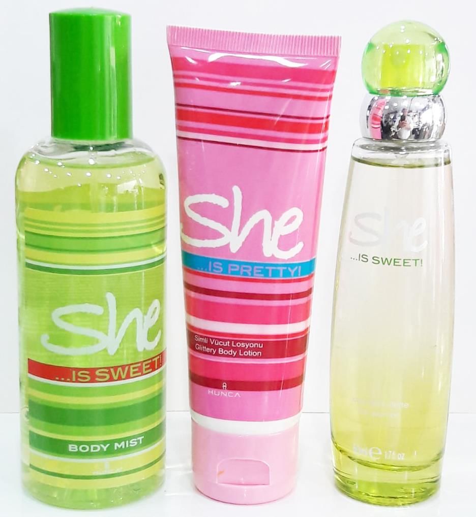 She Sweet 50 ml Edt + Vücut Spreyi 150 ml Body Mist+75 ml Losyon