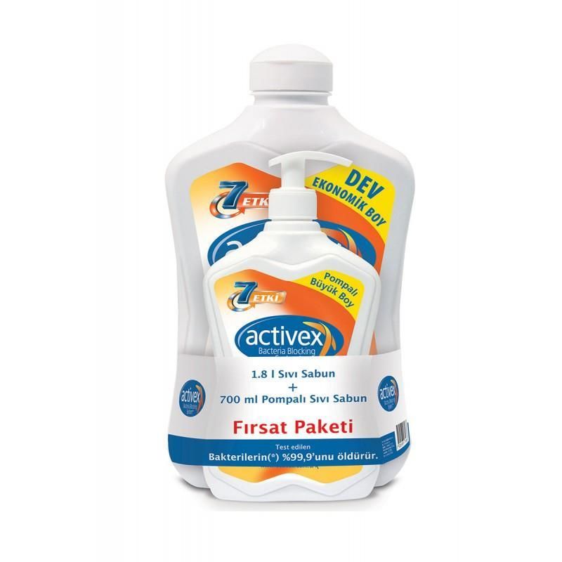 Activex Antibakteriyel Sıvı Sabun 1.8 lt + 700 ml Aktif Koruma
