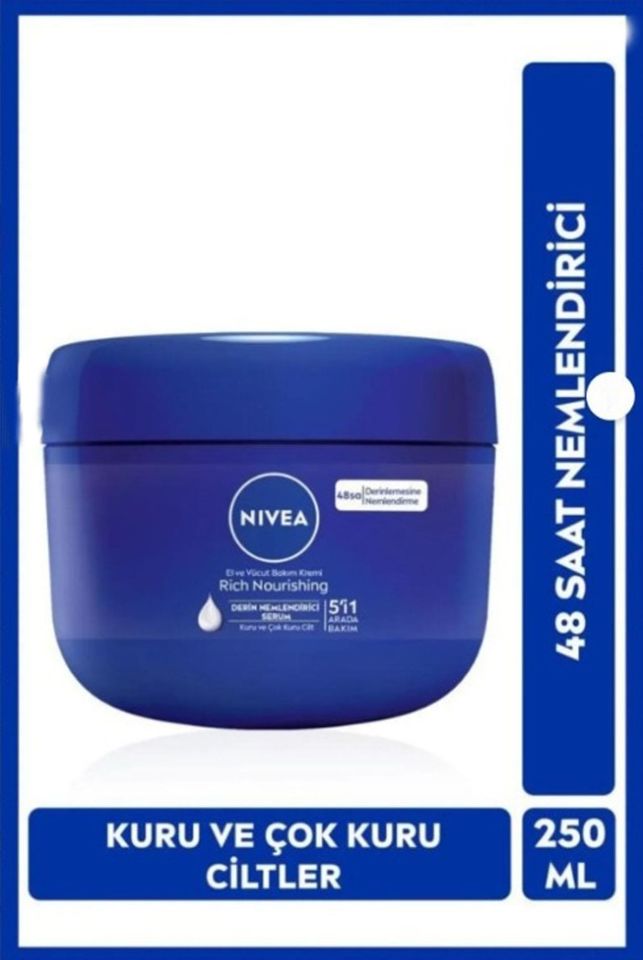 Nivea El ve Vücut Kremi 250 Ml Derinlemesine Nem 48h