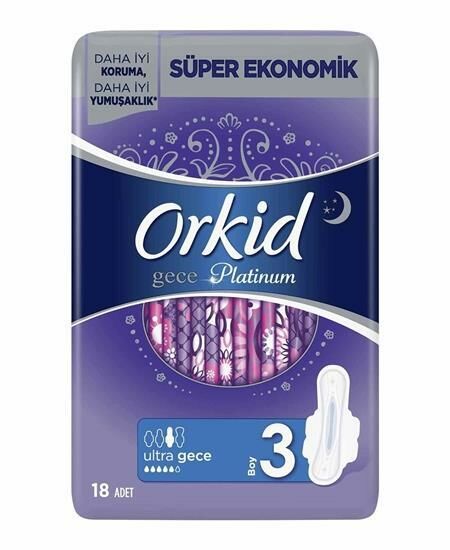 Orkid Platinum Gece Hijyenik Ped 18 li