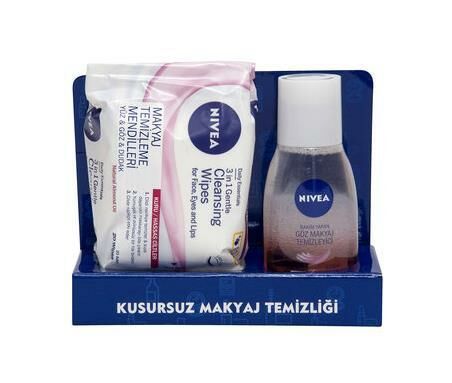 Nivea Bakım Yapan Göz Makyaj Temizleyicisi Pembe 125Ml + Mendil HEDİYELİ
