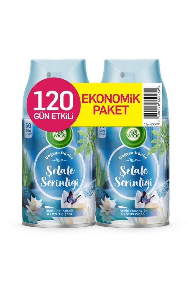 Air Wick 2 li Yedek 2x250 ml Şelale Serinliği Nehir Ferahlığı ve Lotus Çiçeği