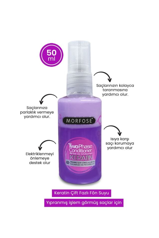 Morfose Fön Suyu Mor 50 ml Keratin Sıvı Saç Kremi