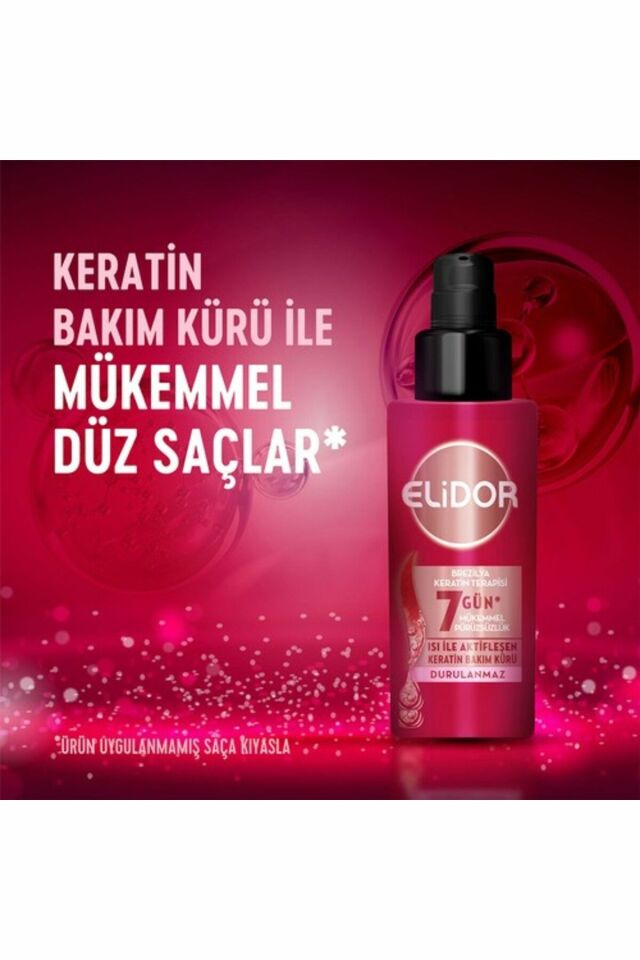 Elidor Isı İle Aktifleşen Keratin Bakım Kürü Brezilya Keratin Terapisi Hidrolize Keratin Marula Yağı E Vitamini 90 ml