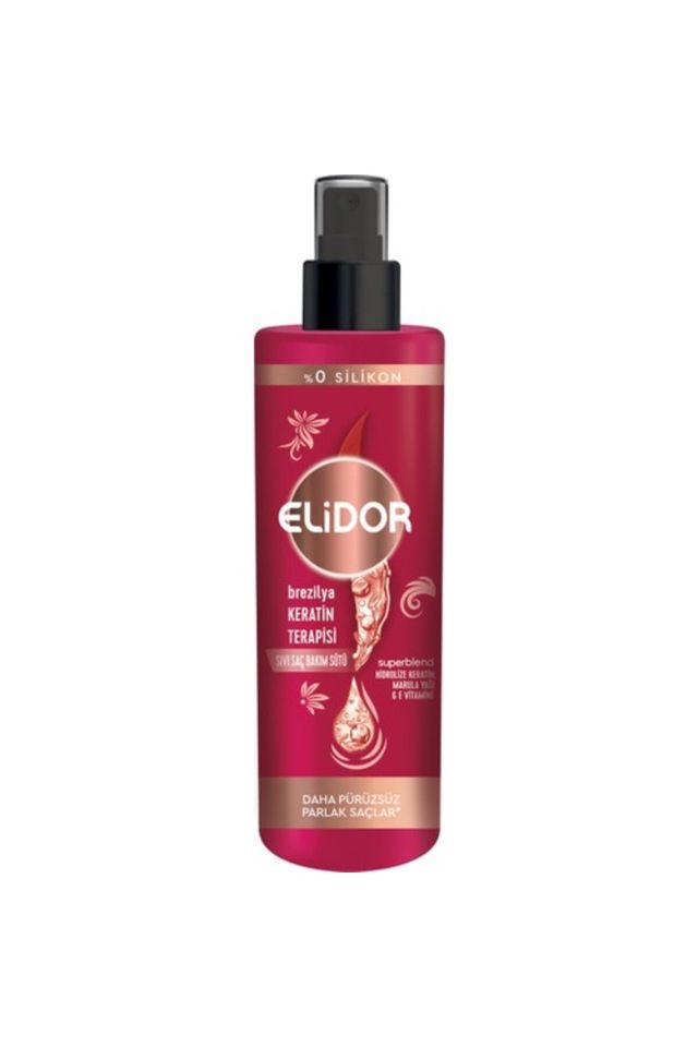 Elidor Sıvı Saç Bakım Sütü Brezilya Keratin Terapisi Hidrolize Keratin Marula Yağı E Vitamini 200 ml