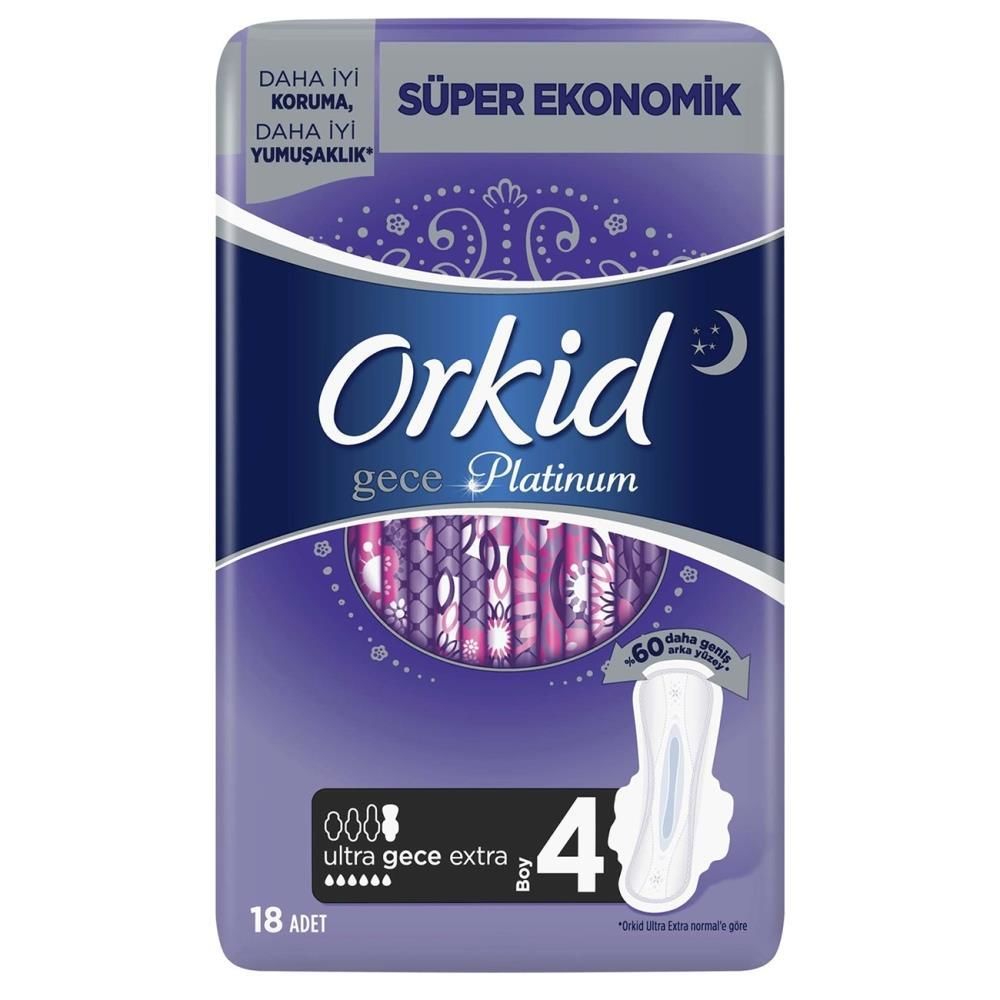 Orkid Platinum Gece Ultra Extra Hijyenik Ped 18 li