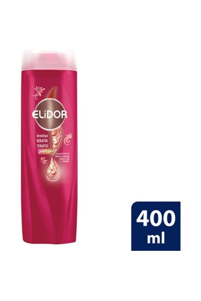 Elidor Saç Bakım Şampuanı Brezilya Keratin Terapisi Hidrolize Keratin Marula Yağı E Vitamini 400 ml