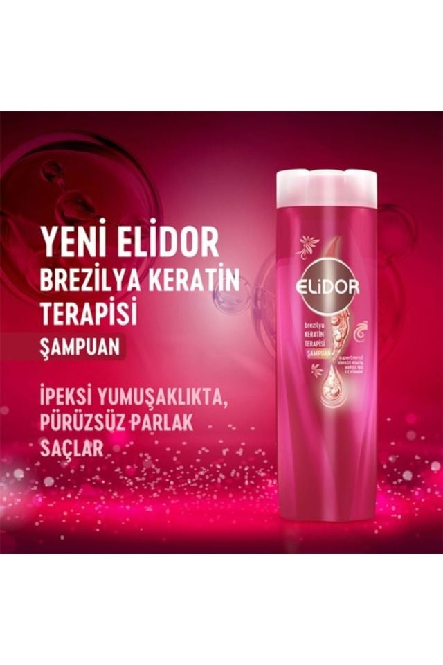 Elidor Saç Bakım Şampuanı Brezilya Keratin Terapisi Hidrolize Keratin Marula Yağı E Vitamini 400 ml