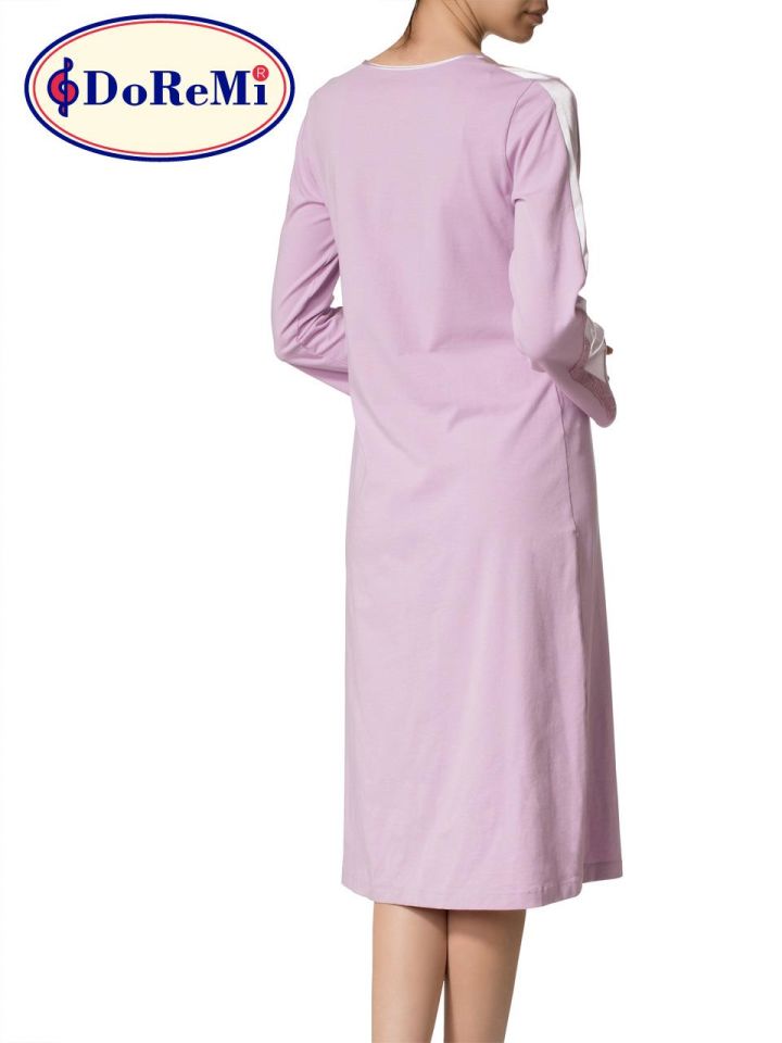 Pierre Cardin DoReMi Uzun Kollu Penye Gecelik Lila S-M -  - 002-000328