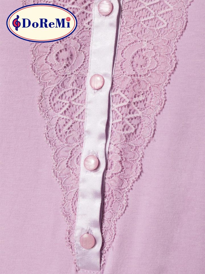 Pierre Cardin DoReMi Uzun Kollu Penye Gecelik Lila S-M -  - 002-000328