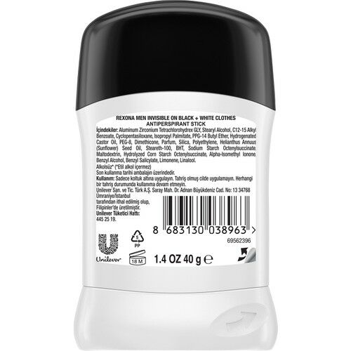 Rexona Stick Invisible Black And White 48H