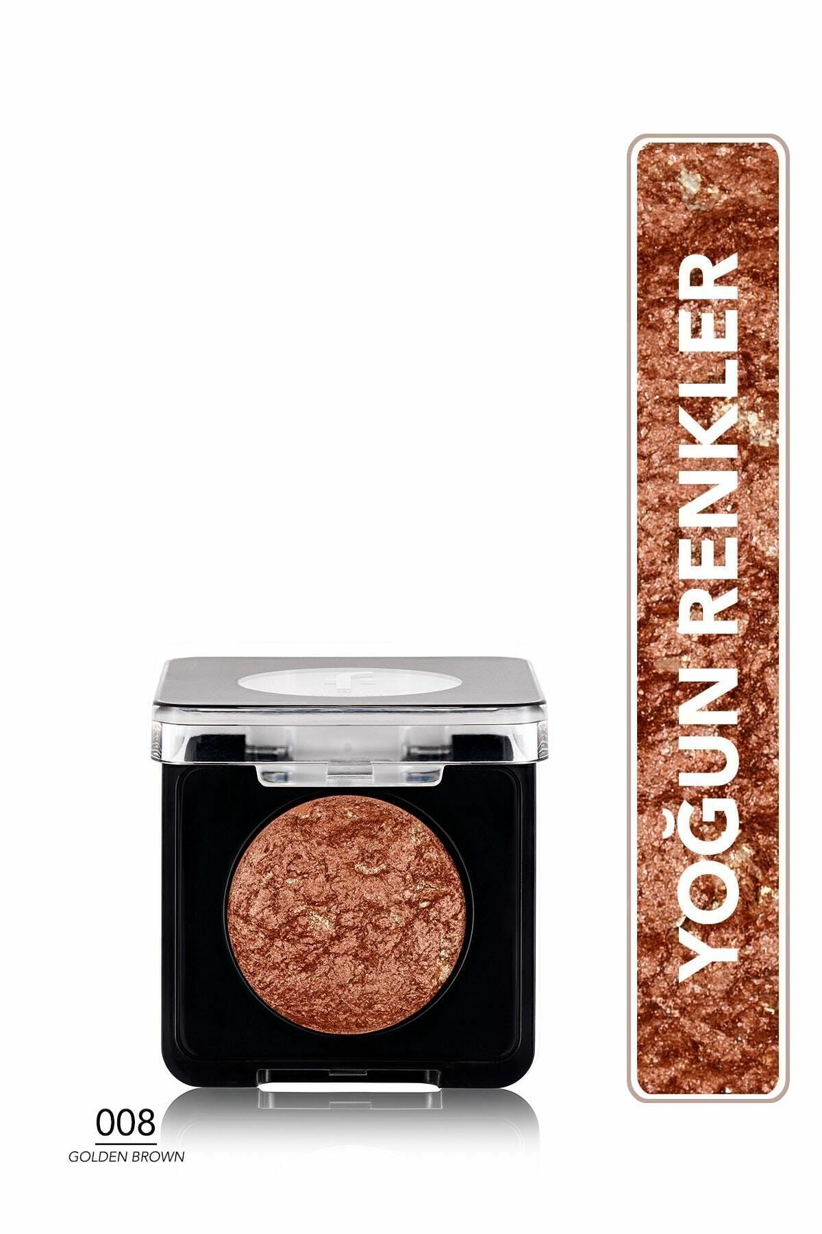 Flormar Yoğun Işıltılı Göz Farı - 008 Golden Brown - Baked Eyeshadow - 8682536052481