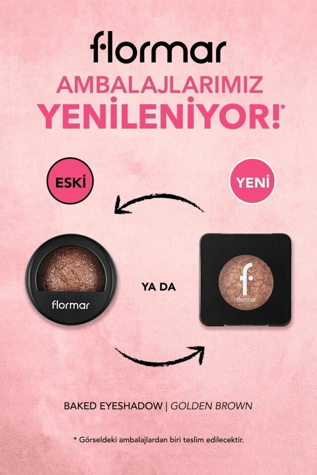 Flormar Yoğun Işıltılı Göz Farı - 008 Golden Brown - Baked Eyeshadow - 8682536052481