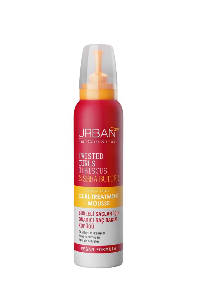 Urban Care Bukleli Saçlar için Onarıcı Saç Bakım Köpüğü 150 Ml. Twisted Curls Hibiscus - Shea Butter Curl Mousse - Saç Köpüğü