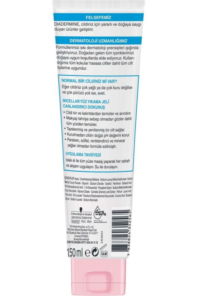 Dıadermıne Mıcellar Yüz Yıkama Jeli Canlandırıcı Dokunuş 150 Ml