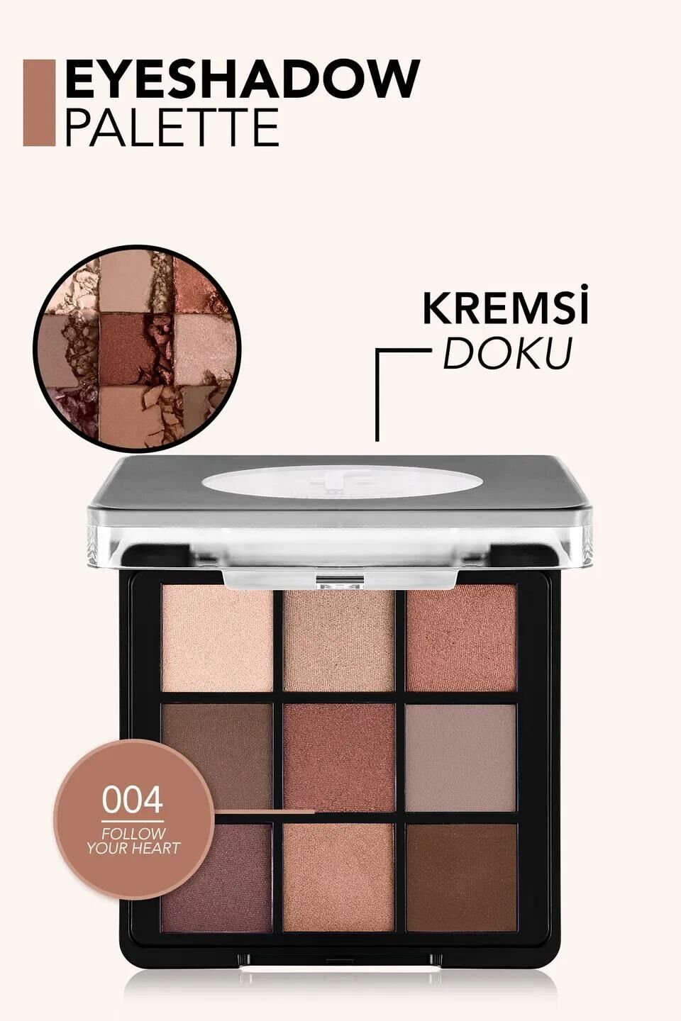 Flormar Mat & Işıltılı Kremsi Far Paleti - Eye Shadow Palette - 004 Follow Your Heart- 8682536048460
