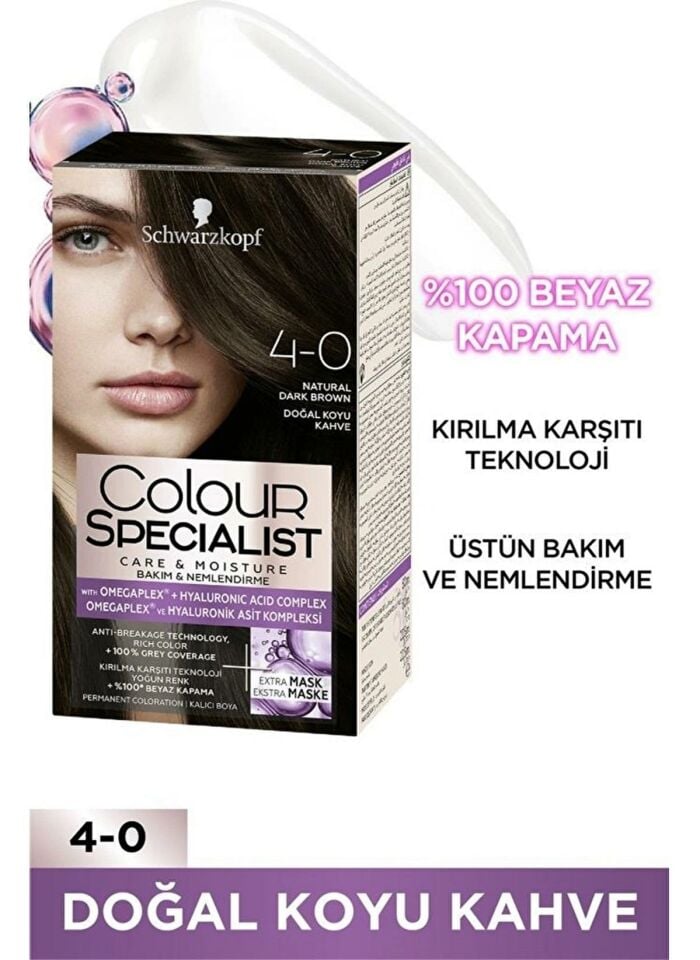 Schwarzkopf Colour Specialist Saç Boyası 4.0 Doğal Koyu Kahve