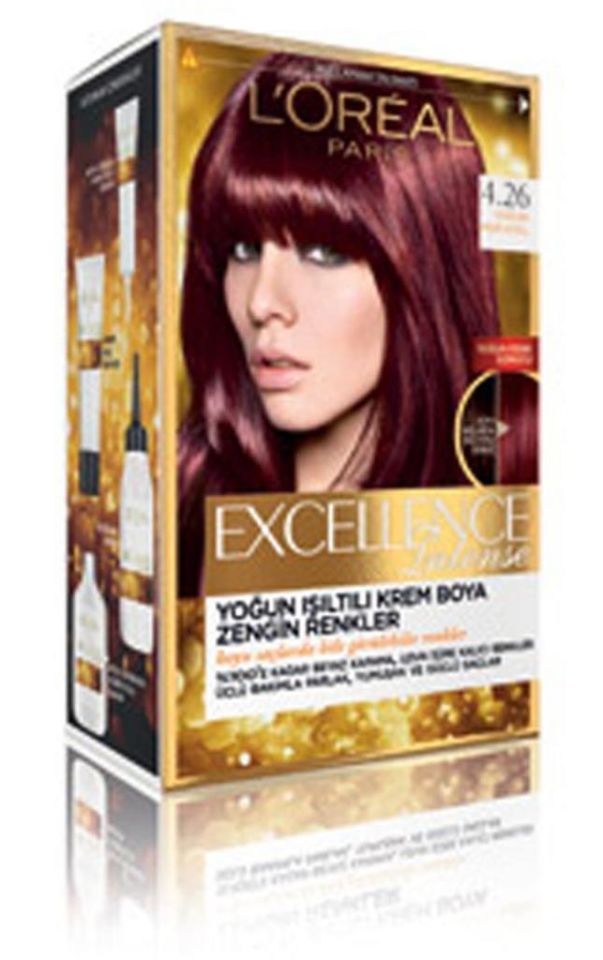 delist Loreal Excellence Intense 4.26 Yoğun Mor Kızıl