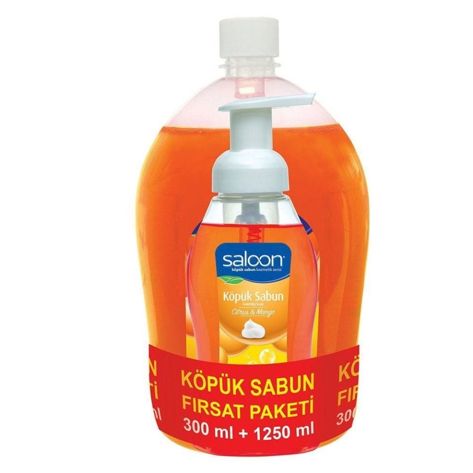 Saloon Köpük Sabun Citrus Mango 300 ml + 1250 ml