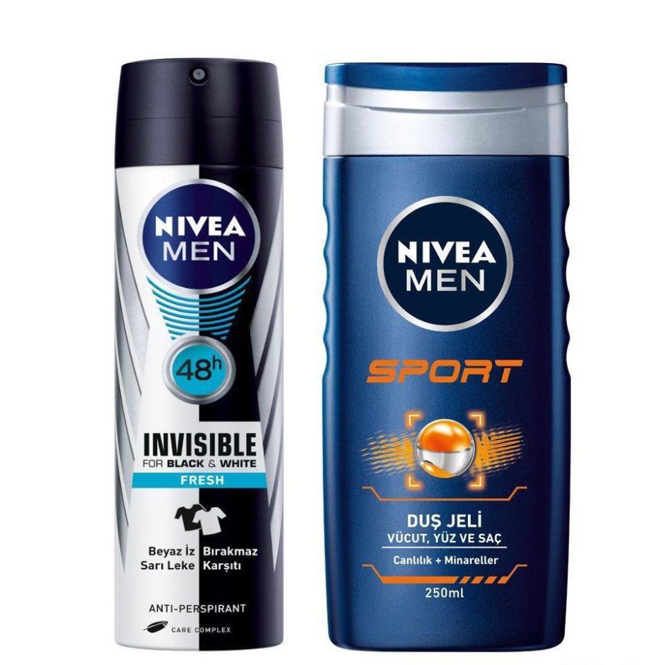 Nivea Deodorant Set Invisible Fresh 150 Ml Bay + 250 Ml Sport Duş Jeli