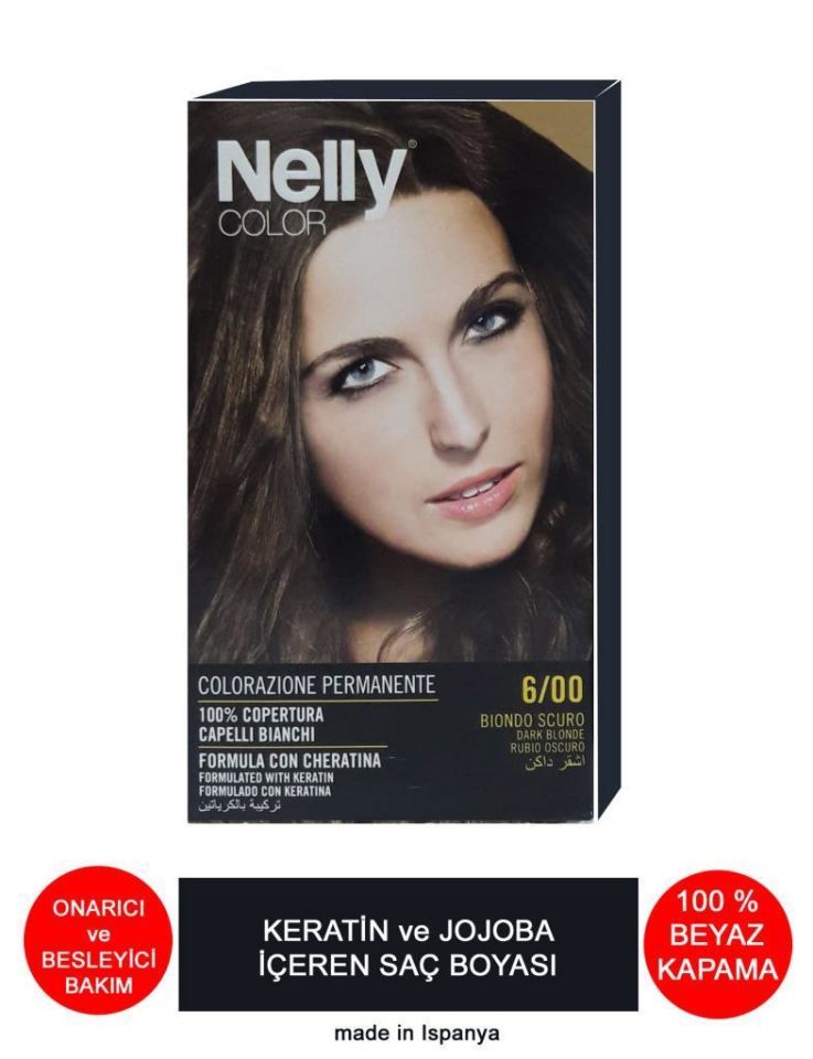 Nelly Jojoba ve Keratinli Saç Boyası 6.00 Koyu Kumral