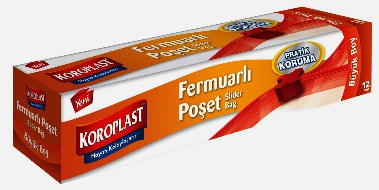 Koroplast Fermuarlı Poşet Orta Boy 15 li  -  20 x 25 cm