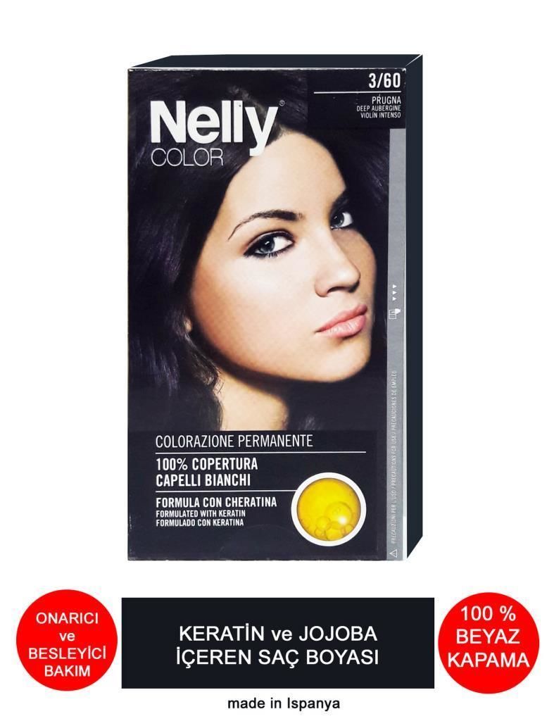 Nelly Jojoba ve Keratinli Saç Boyası 3.60 Patlıcan Moru