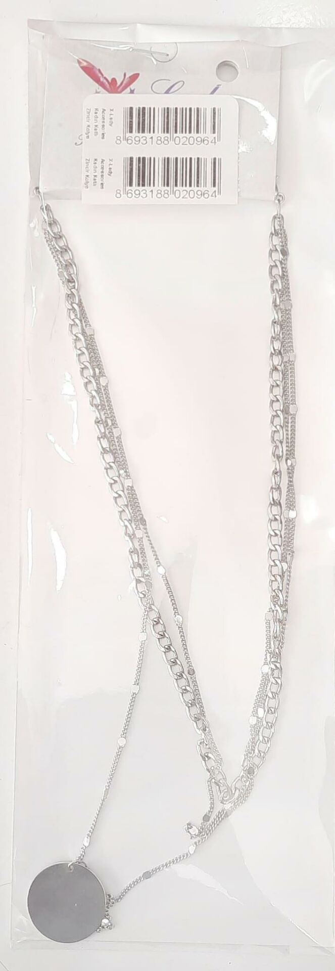 X-Lady Accessories Kadın Katlı Zincir Kolye Pullu Gümüş Renk