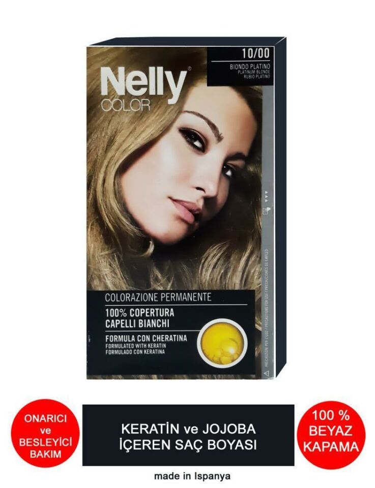 Nelly Jojoba ve Keratinli Saç Boyası 10.00 Kum Sarı