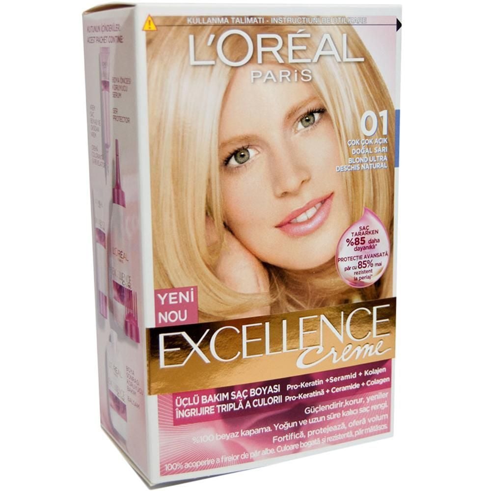 Loreal Excellence 01 Çok Çok Açık Doğal Sarı
