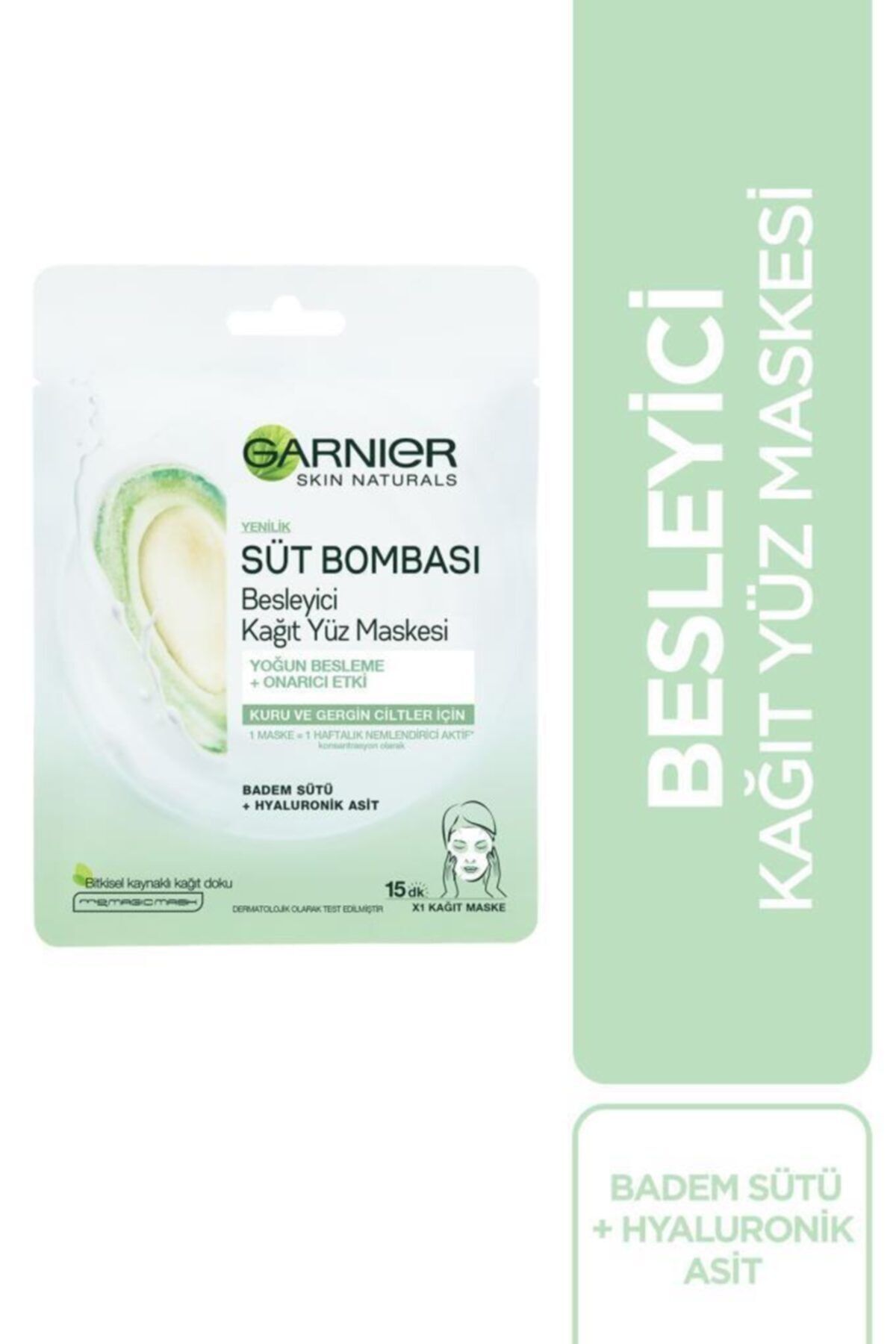 Garnier Nem Bombası Kağıt Maske Süt Bombası Kuru Cilt 32 g