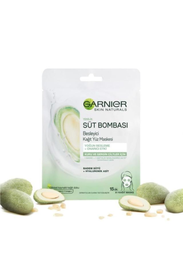 Garnier Nem Bombası Kağıt Maske Süt Bombası Kuru Cilt 32 g