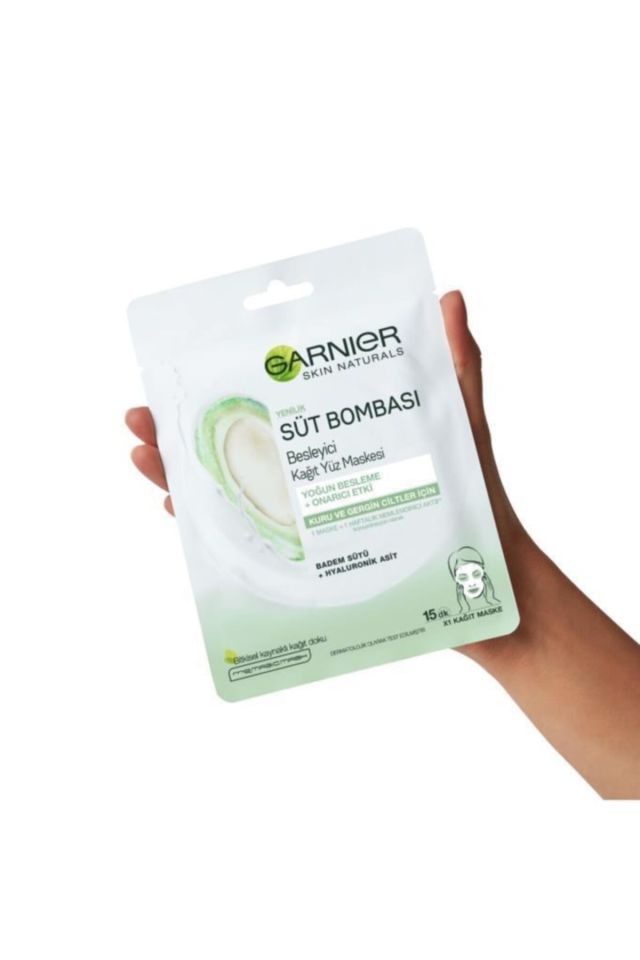 Garnier Nem Bombası Kağıt Maske Süt Bombası Kuru Cilt 32 g