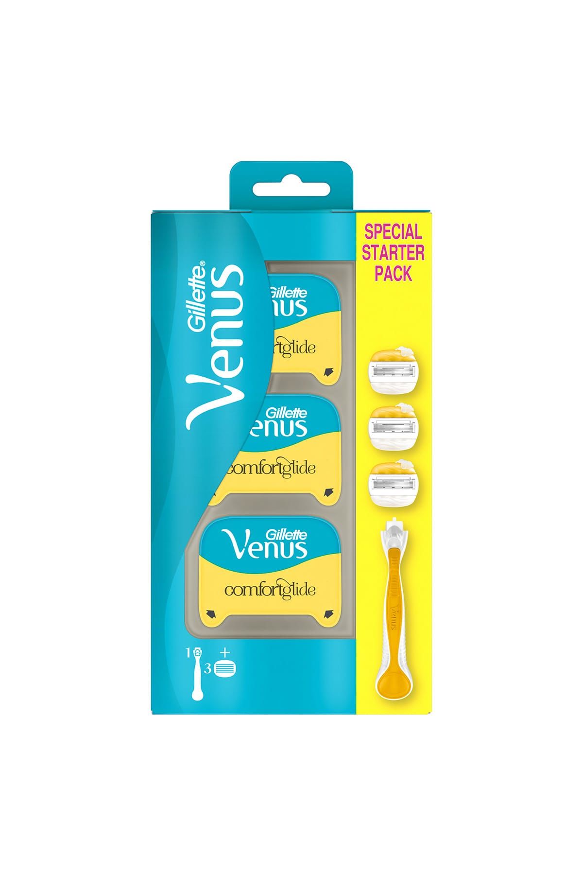 Gillette Venüs Venus Comfortglide Olay Krem Barlı Kadın Tıraş Makinesi + 3 Yedek Tıraş Bıçağı