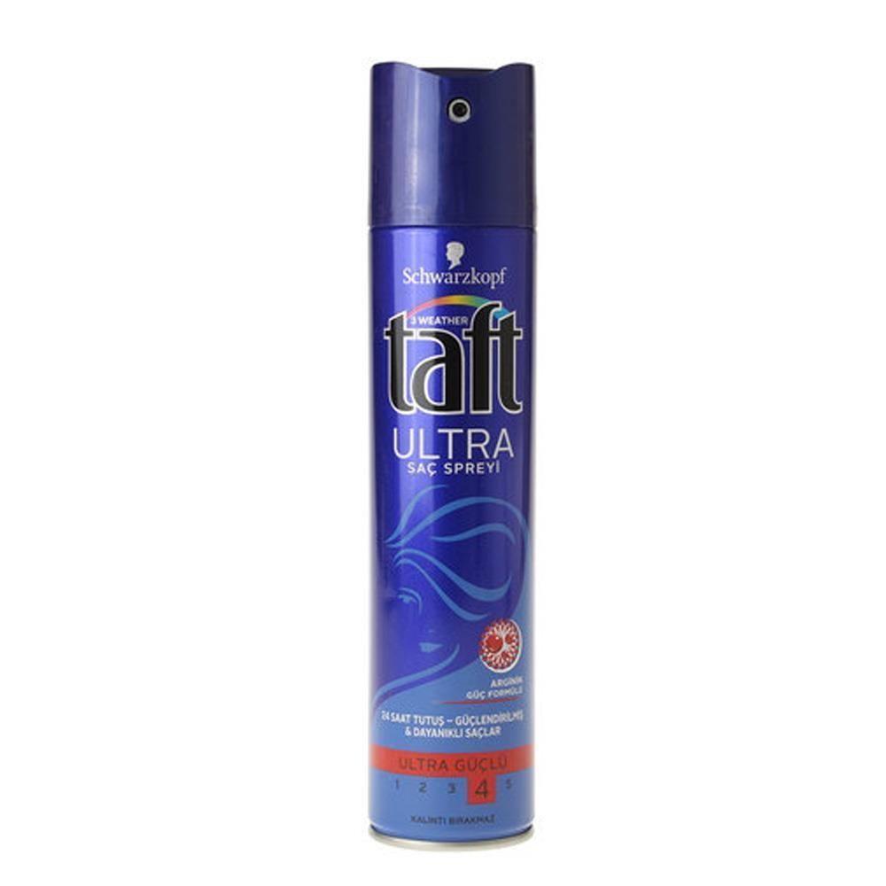 Taft Saç Spreyi 4 Ultra Kirlilik Önleyici Mavi 250 ml 24 Saat Tutuş